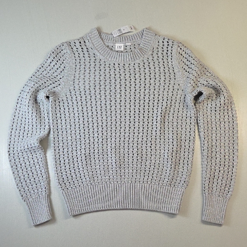 GAP Crochet Silver Sweater